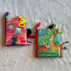 Baby Soft Cloth Sensory Books Animal Tails Farm Jungle Set